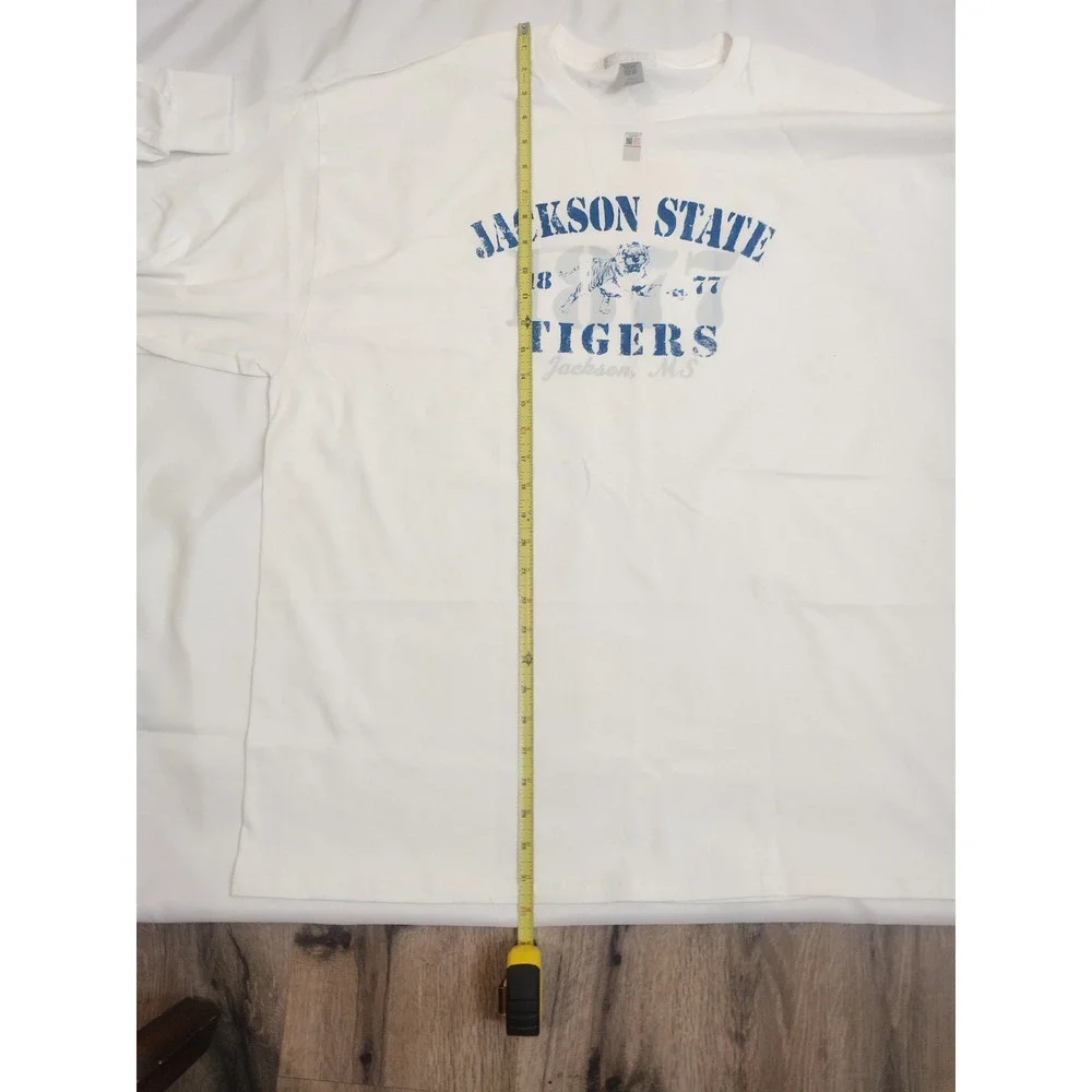 Jackson State Tigers Long Sleeve Shirt White Cotton JSU 1877 Graphic Tee 2XL - Picture 4 of 7